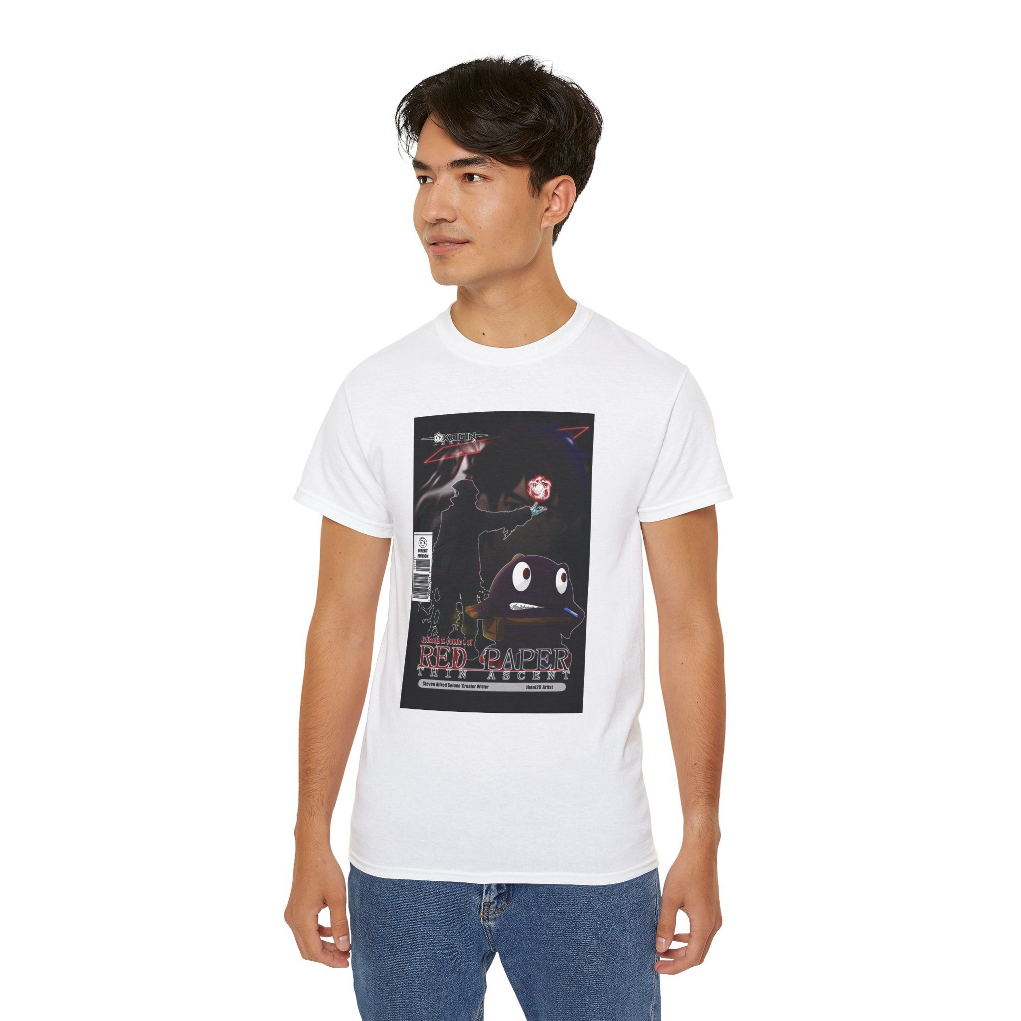 Comic T Shirt — 'Red Paper Thin Ascent, Episode 6, Comic 1' Graphic Tee - Image 6