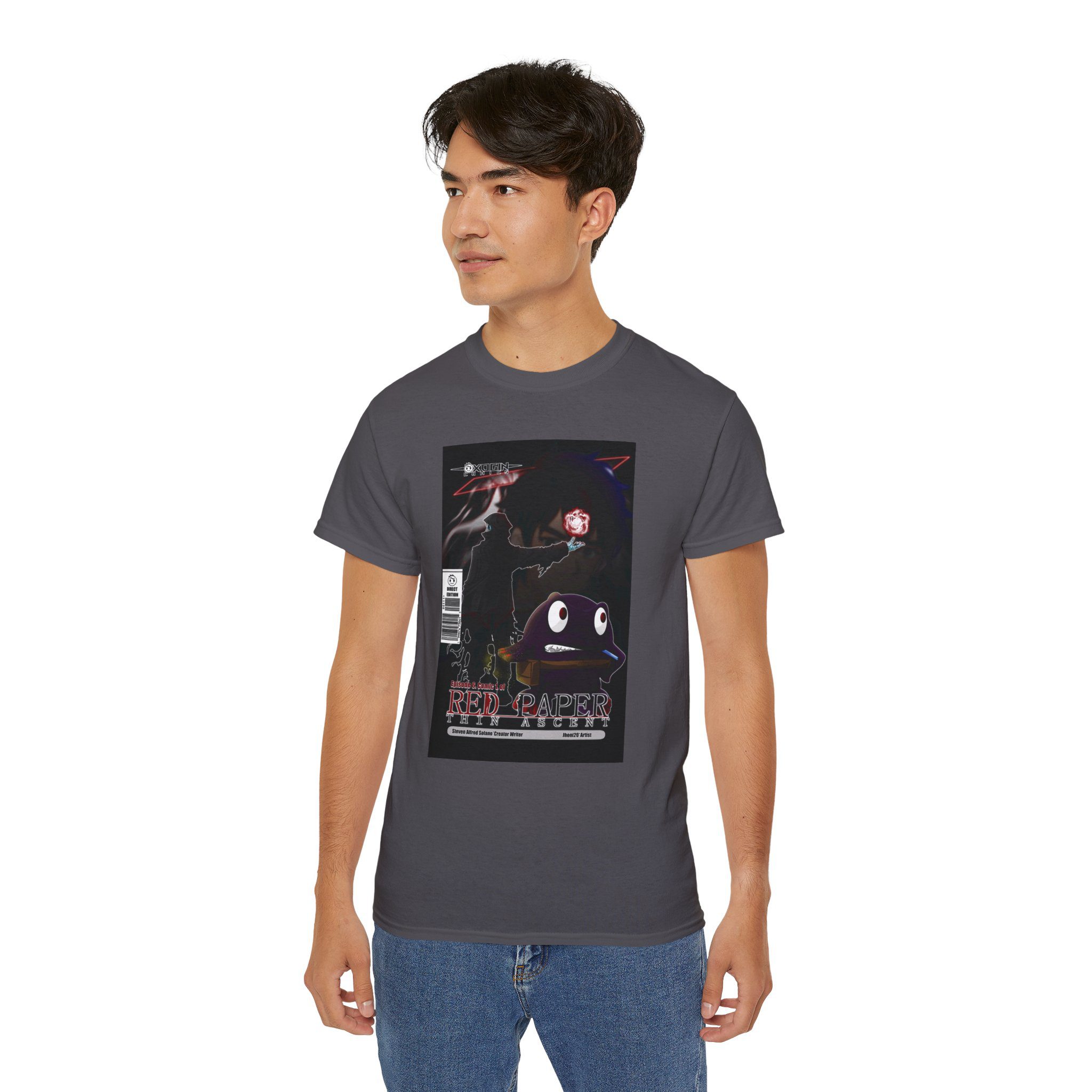 Comic T Shirt — 'Red Paper Thin Ascent, Episode 6, Comic 1' Graphic Tee - Image 5